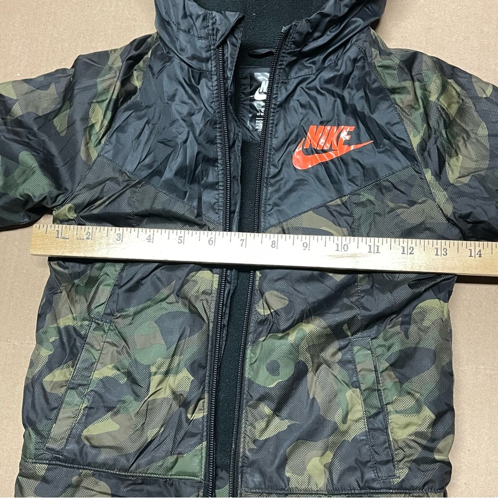 Nike Boys Kids Puffer Coat Full Zip Hooded Jacket Size 4T Camouflage & Orange - Picture 9 of 11